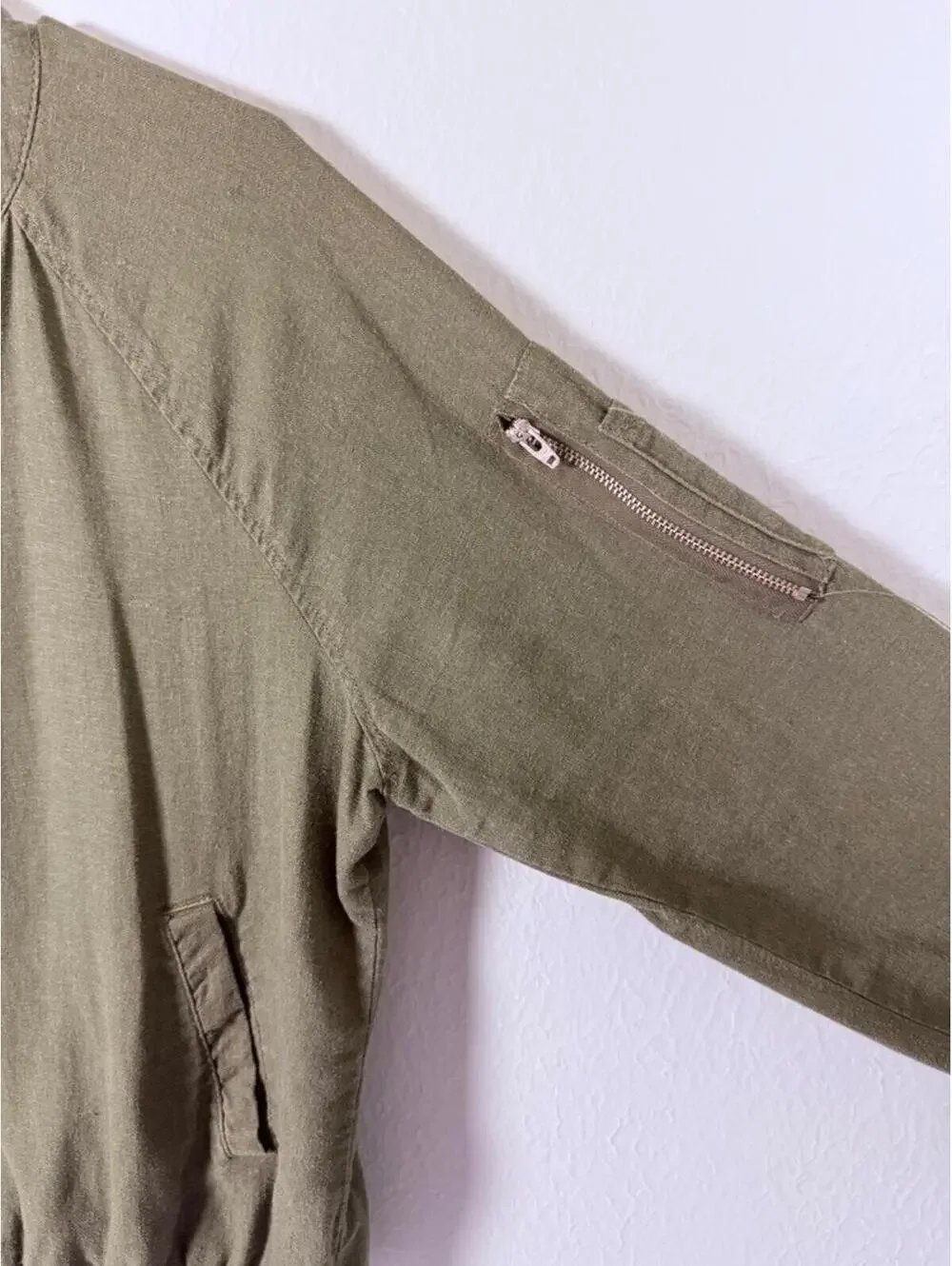 Sanctuary Women’s Olive Green Zip Front Lightweight Jacket,‎ Size M YKK